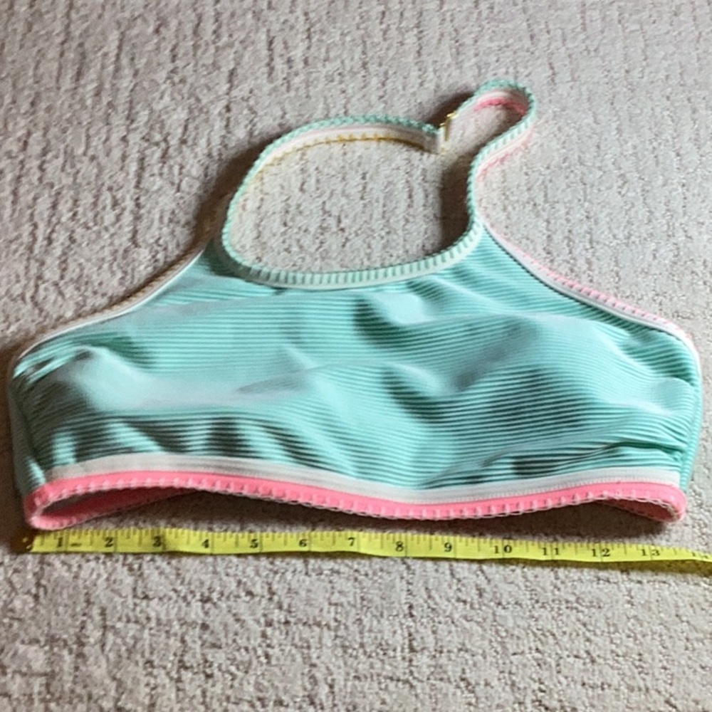 SO Swim Bikini Top in Aqua, Pink, Yellow and White, size L - Picture 5 of 5
